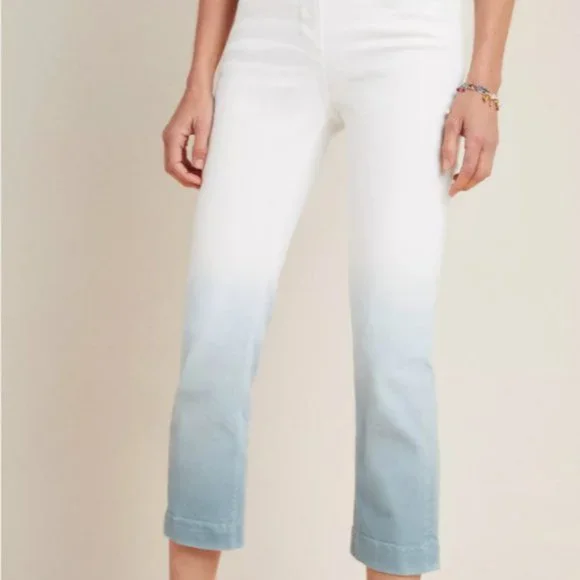 Anthropologie Ultra High-Rise Dip-Dyed Slim Jeans - Picture 2 of 8